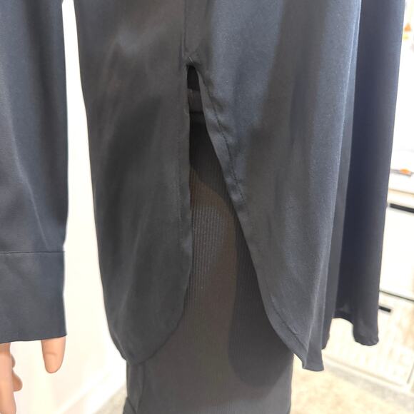 Vince small silk side split curve hem blouse tunic top TLS2 2787 - Picture 5 of 13